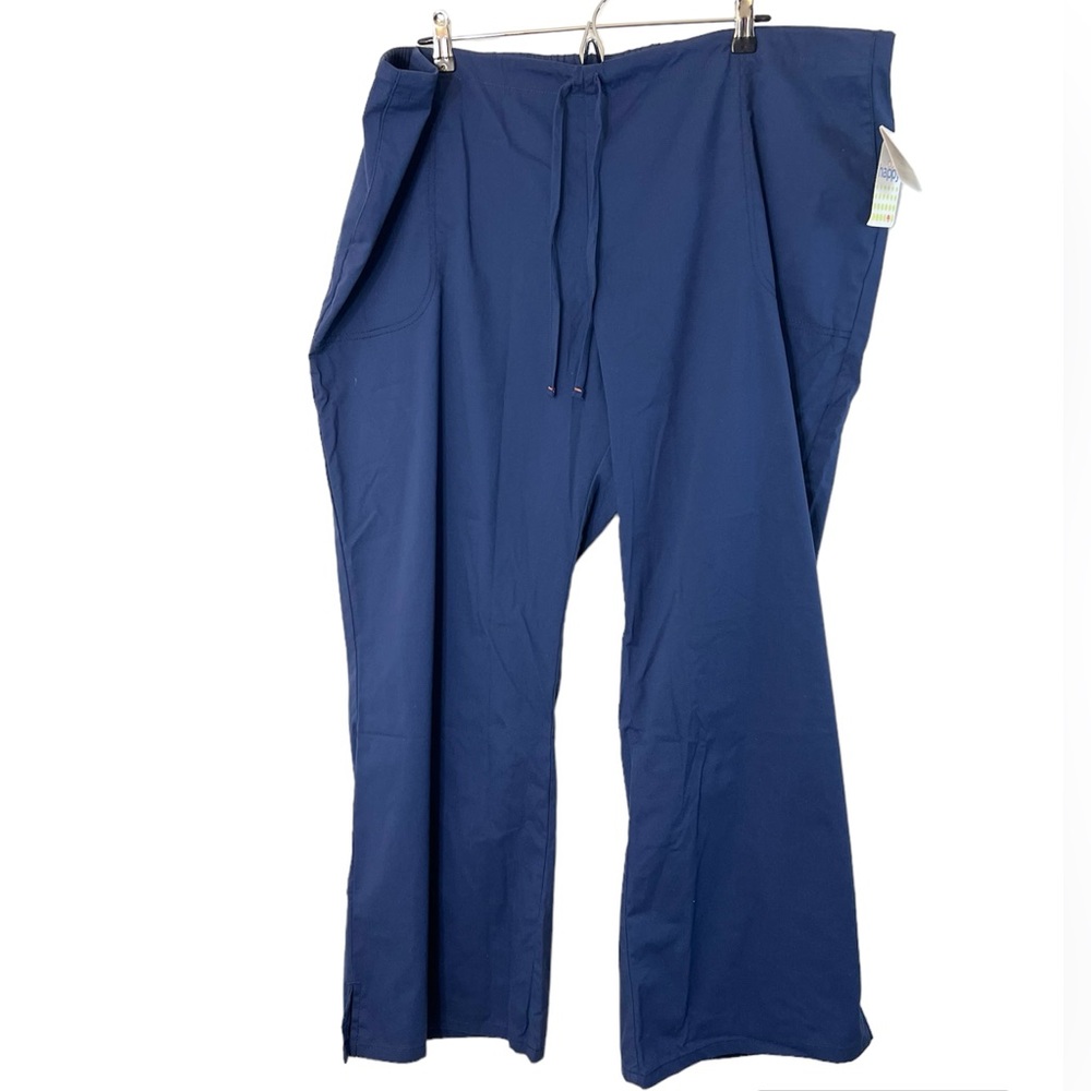 Code Happy Women’s Blue Drawstring Medical Scrub Pants Plus Size 2XL